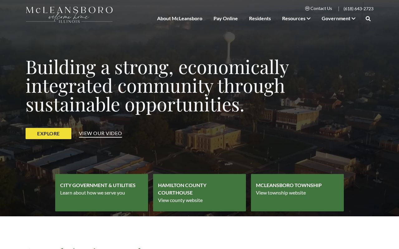 Official City of McLeansboro website captured for municipal arrest-record routing