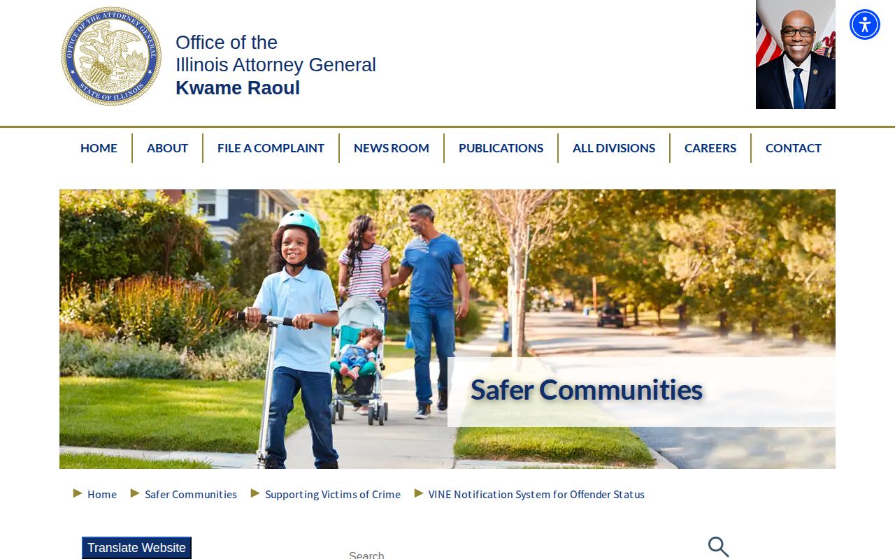 Illinois Attorney General VINE custody notification overview for Hamilton County searches